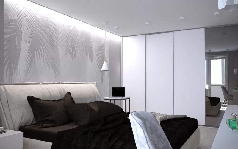 экспресс - проект двухкомнатной квартиры в стиле модерн, дизайн спальни
