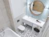 экспресс - проект квартиры в стиле функционализм, ЖК Облака, г. Хабаровск, дизайн ванной комнаты